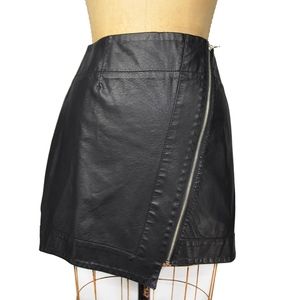 SILENCE + NOISE Faux Leather Asym Zip Front Mini